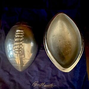 Mariposa Silver Football Shaped Serving Dish